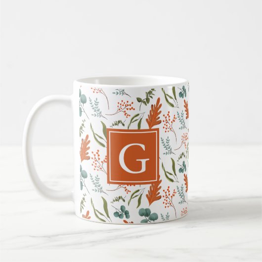 Monogram Whimsical Herfst Koffiemok (Links)