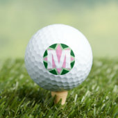 Monogram Whimsical Pink Green Water Lily Golfballen (Insitu Shirt)