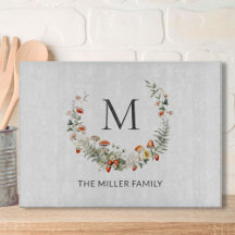 Monogram Whimsical Waterverf Bloemige Botanische 