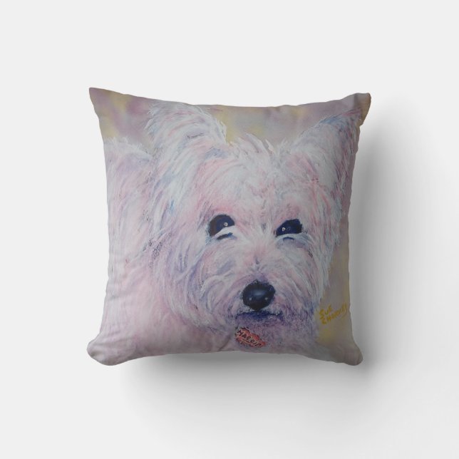 MONOGRAM WHIMSICAL WEST HIGHLAND TERRIER KUSSEN (Voorkant)