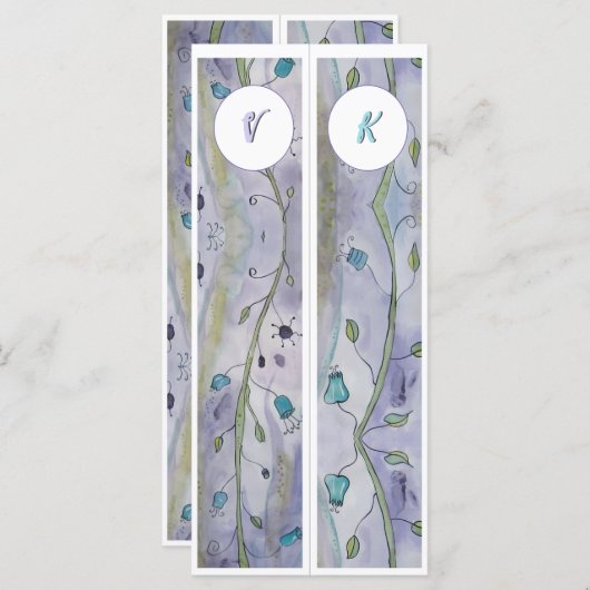 Monogram Whimsy Floral Twee Bladwijzer (Voorkant / Achterkant)
