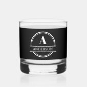 Monogram Whiskey Glas Classy Zwart-wit (Voorkant)