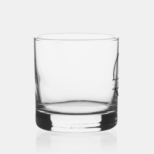 Monogram Whiskey Glas Minimaal Zwart-Wit (Rechts)
