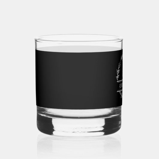 Monogram Whiskey Glas Zwart-wit (Rechts)
