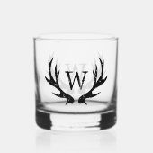 Monogram whiskeyglas met hertengewei logo whisky glas (Achterkant)
