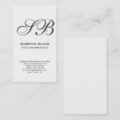 Monogram White Black Consultant Visitekaartje (Voorkant / Achterkant)