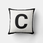 MONOGRAM WHITE BLACK DOUBLESIDED Cushion Pillow Kussen (Achterkant)