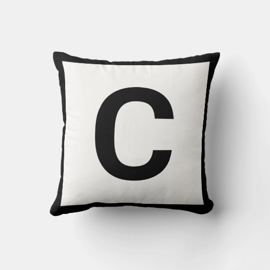 MONOGRAM WHITE BLACK DOUBLESIDED Cushion Pillow Kussen (Achterkant)