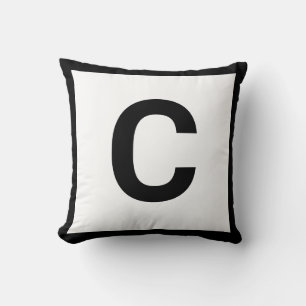 MONOGRAM WHITE BLACK DOUBLESIDED Cushion Pillow Kussen