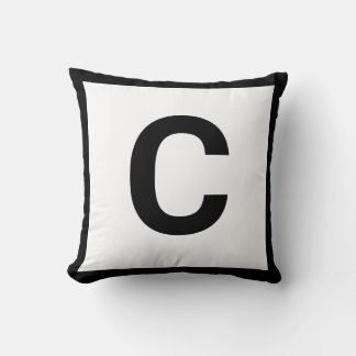 MONOGRAM WHITE BLACK DOUBLESIDED Cushion Pillow Kussen