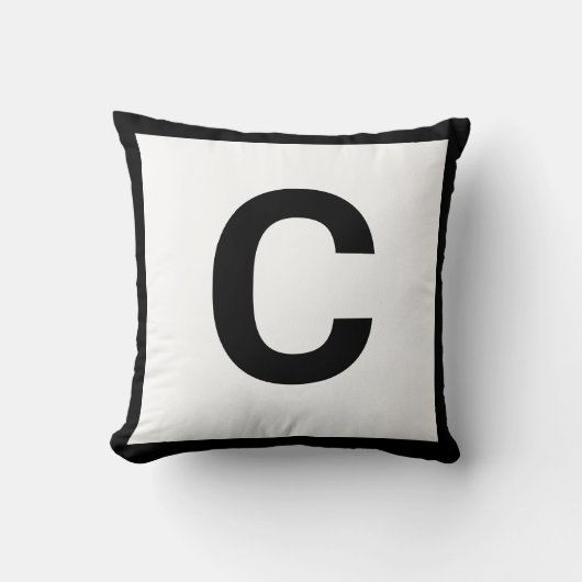 MONOGRAM WHITE BLACK DOUBLESIDED Cushion Pillow Kussen (Voorkant)