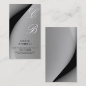 Monogram White Black Grey Plain Visitekaartje (Voorkant / Achterkant)