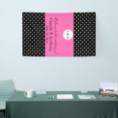 Monogram White Black, hotroze pokadodenweddenschap Spandoek (Beurs)