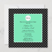 Monogram White Black, Seafoam Polka Dot Rehearsal Kaart (Voorkant)