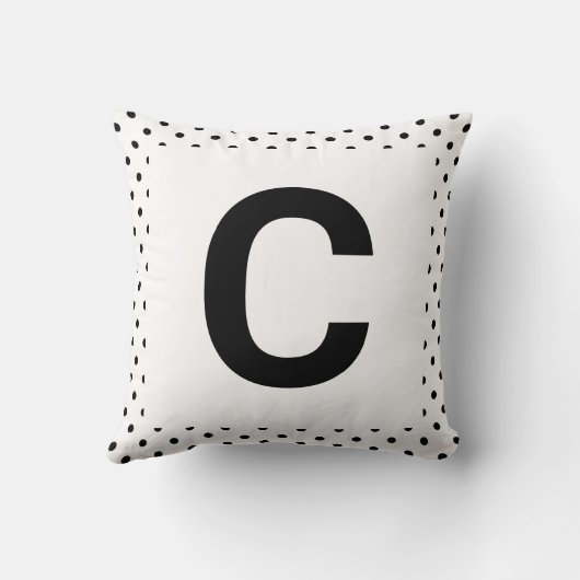 MONOGRAM WHITE BLACK SPOT DOUBLESIDED Cushion Kussen (Achterkant)
