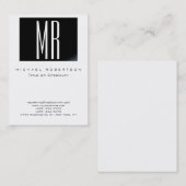 Monogram White Black Stripe Chubby Visitekaartje (Voorkant / Achterkant)