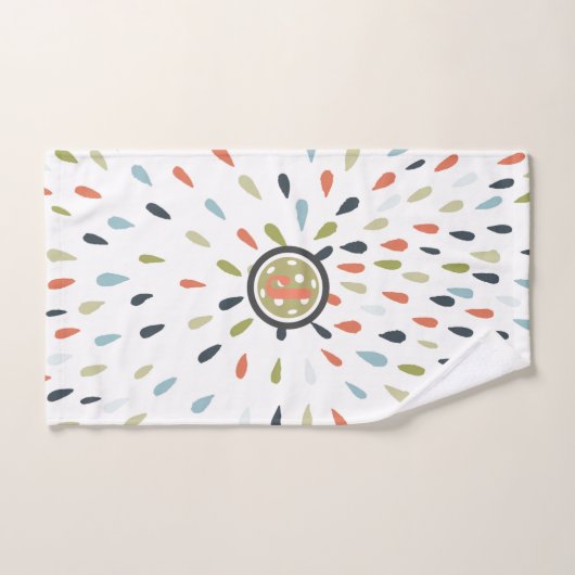 Monogram White Blue Oranje Pickle Ball Handdoek (Handdoek)