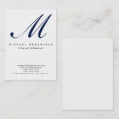 Monogram White Blue Unique Chubby Visitekaartje (Voorkant / Achterkant)