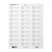 Monogram White BlueGreen Polka Dot Address Label (Full Sheet)