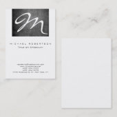 Monogram White Chalkboard Chubby Visitekaartje (Voorkant / Achterkant)