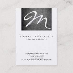 Monogram White Chalkboard Chubby Visitekaartje