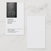 Monogram White Chalkboard Gray Visitekaartje (Voorkant / Achterkant)