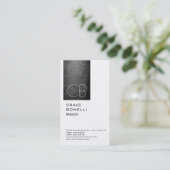 Monogram White Chalkboard Gray Visitekaartje (Staand voorkant)