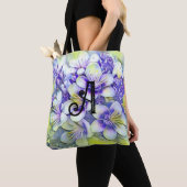 Monogram White Cherry Blossom Waterverf Tote Bag (Dichtbij)