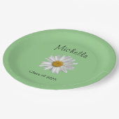 Monogram White Daisy Graduation Party Papieren Bordje (Gekanteld)