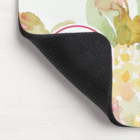 Monogram | White Daisy on Blue Muismat (Hoek)