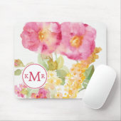 Monogram | White Daisy on Blue Muismat (Met muis)