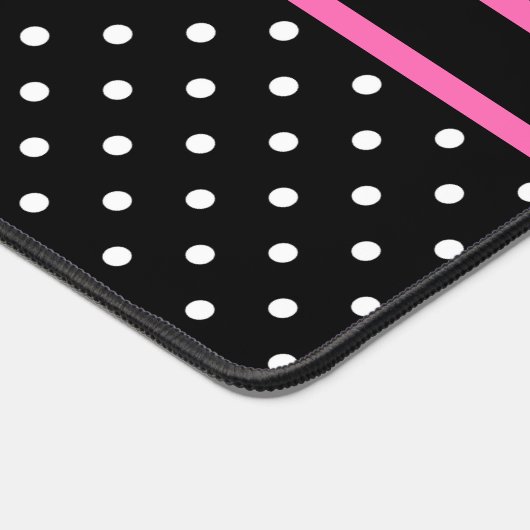 Monogram White en Black Polka Dot Pattern Bureaumat (Hoek)