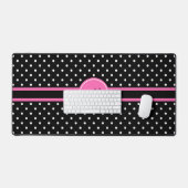 Monogram White en Black Polka Dot Pattern Bureaumat (Keyboard & Muis)