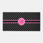 Monogram White en Black Polka Dot Pattern Bureaumat (Voorkant)
