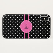 Monogram White en Black Polka Dot Pattern Case-Mate iPhone Case (Achterkant (horizontaal))