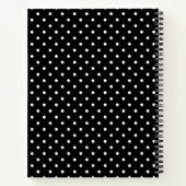 Monogram White en Black Polka Dot Pattern Notitieboek (Achterkant)