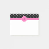 Monogram White en Black Polka Dot Pattern Post-it® Notes (Voorkant)