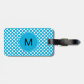 Monogram White en Blue Polka Dot Bagagelabel (Achterkant horizontaal)