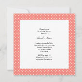 Monogram White en Coral Pink Polka Dot Bridal Kaart (Voorkant)