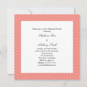 Monogram White en Coral Pink Pot Rehearsal Kaart