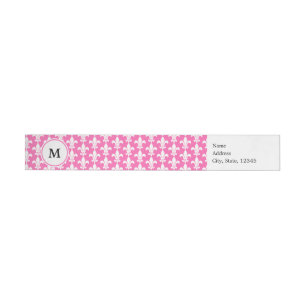 Monogram White en Hot Pink Fleur de Lis Pattern