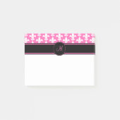 Monogram White en Hot Pink Fleur de Lis Pattern Post-it® Notes (Voorkant)