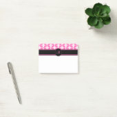 Monogram White en Hot Pink Fleur de Lis Pattern Post-it® Notes (Kantoor)