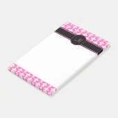 Monogram White en Hot Pink Fleur de Lis Pattern Post-it® Notes (Schuin)