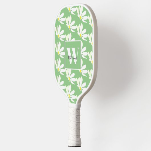 Monogram White Floral Daisy Pickleball Paddle (Links)