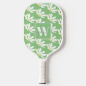 Monogram White Floral Daisy Pickleball Paddle (Achterkant)