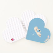 Monogram White Flowers and Swans on Light Blue Notitieboek (Binnen)