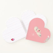 Monogram White Flowers and Swans on Light Pink Notitieboek (Binnen)