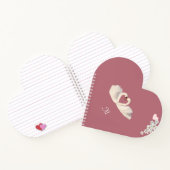 Monogram White Flowers and Swans on Roos Gold Notitieboek (Binnen)