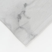Monogram White Grey Marble Fleece Deken (Hoek)